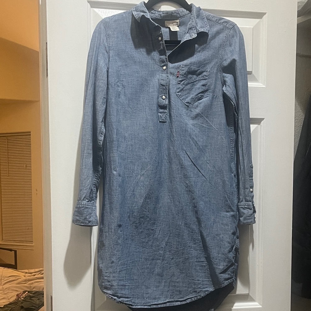 Levi's Blue Denim Midi Dress